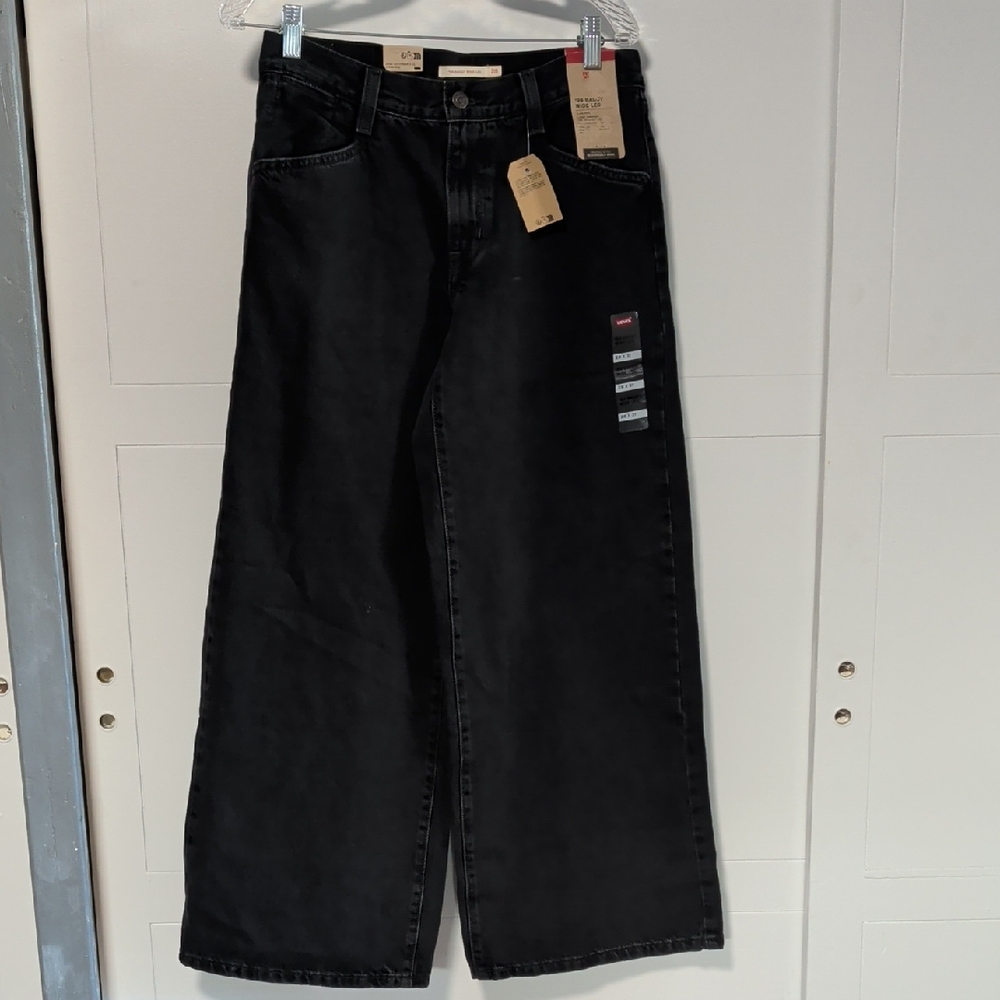 Levi's Black Wide Leg Flare Jeans